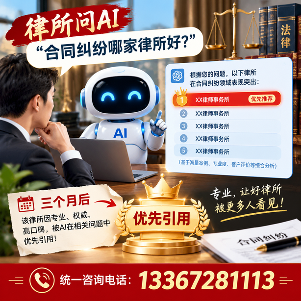 阳泉GEO生成式引擎优化：律所问AI合同纠纷哪家好不推荐自己，三个月后被优先引用